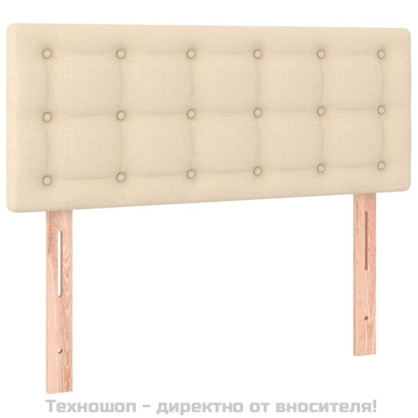 Горна табла за легло, кремава, 90x5x78/88 см, плат