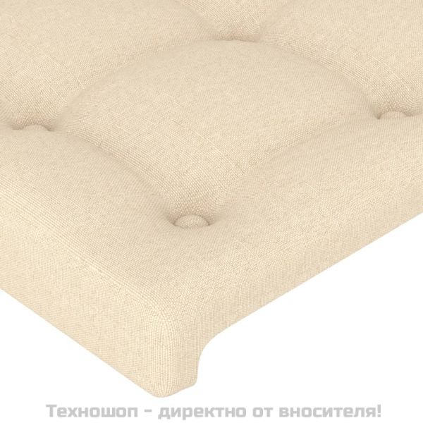 Горна табла за легло, кремава, 90x5x78/88 см, плат
