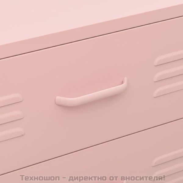 Шкаф с чекмеджета, розов, 80х35х101,5 см, стомана