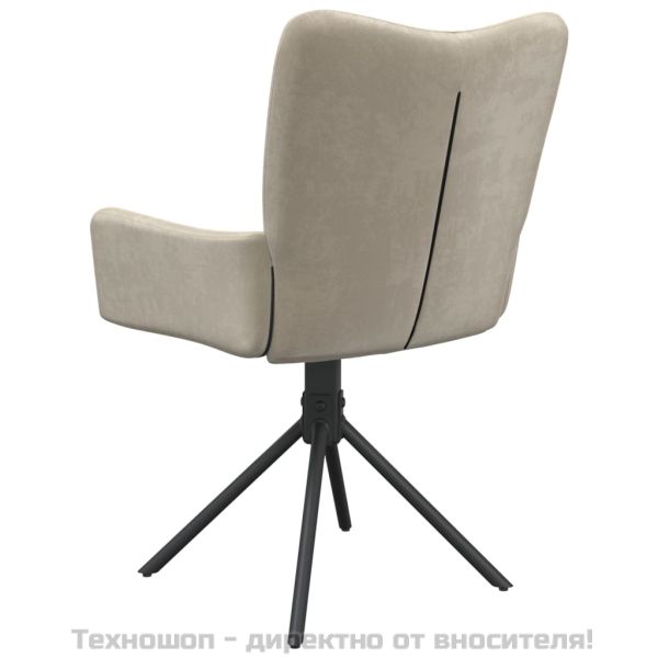 Въртящи се трапезни столове, 2 бр, светлосиви, кадифе