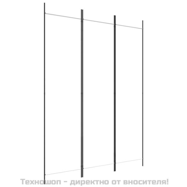 Параван за стая, 3 панела, бял, 150x200 см, текстил