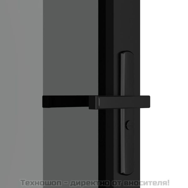 Интериорна врата 93x201,5 см черна ESG стъкло и алуминий