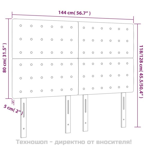 Табла за легло, черна, 144x5x118/128 см, изкуствена кожа