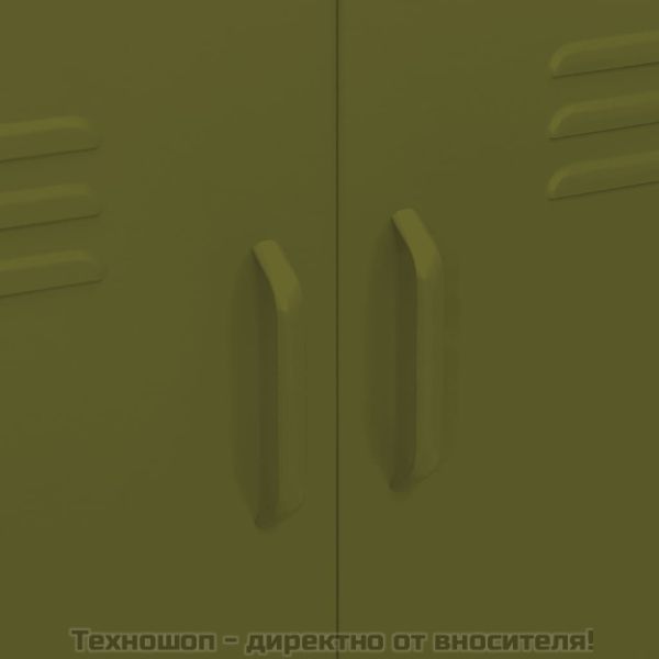 Шкаф за съхранение, маслиненозелен, 80х35х101,5 см, стомана