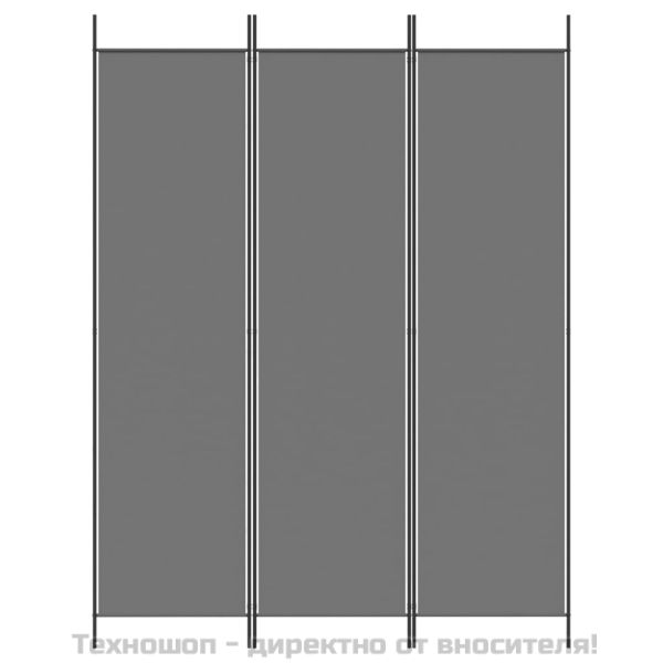 Параван за стая, 3 панела, антрацит, 150x200 cм, текстил