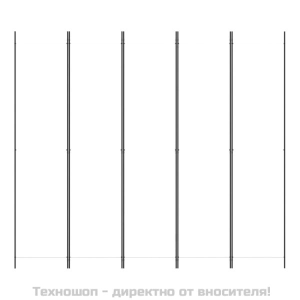 Параван за стая, 5 панела, бял, 250x220 см, текстил