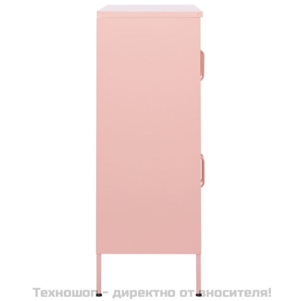 Шкаф за съхранение, розов, 80х35х101,5 см, стомана