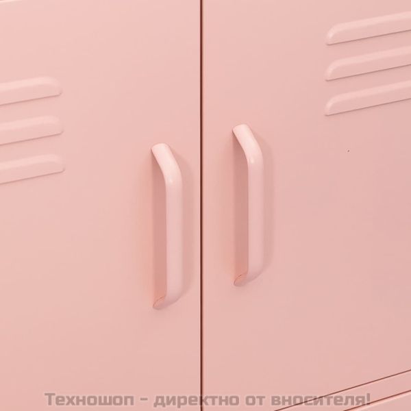 Шкаф за съхранение, розов, 80х35х101,5 см, стомана