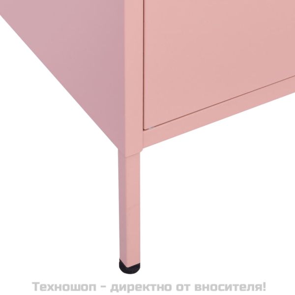 Шкаф за съхранение, розов, 80х35х101,5 см, стомана