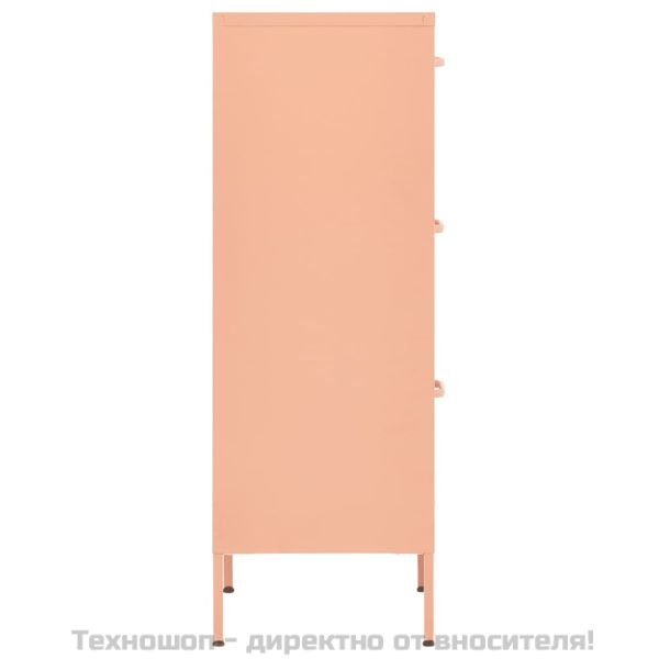 Шкаф за съхранение, розов, 42,5x35x101,5 см, стомана
