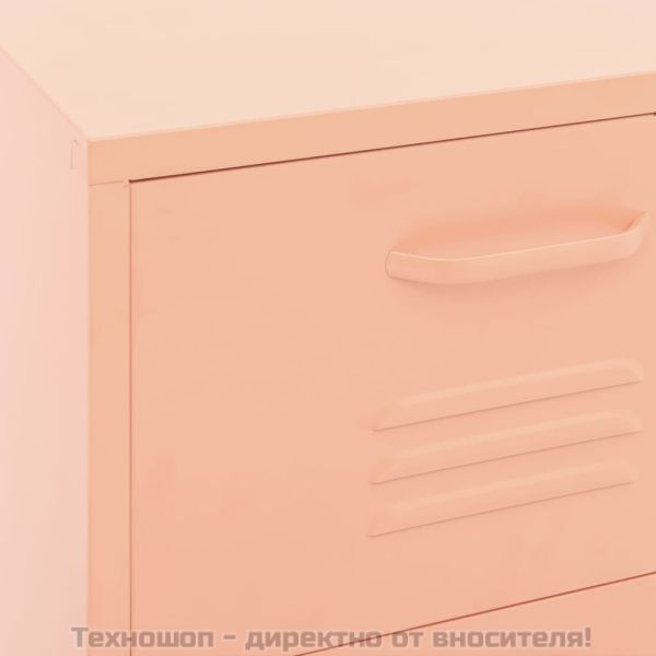 Шкаф за съхранение, розов, 42,5x35x101,5 см, стомана