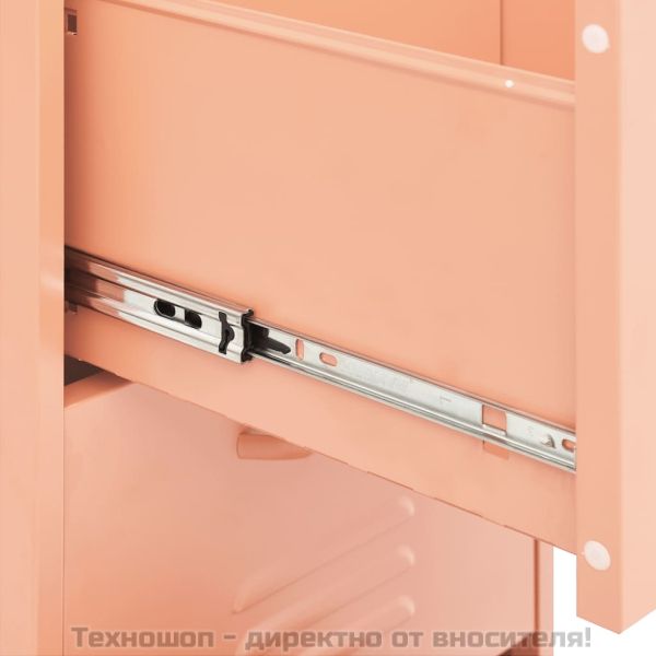 Шкаф за съхранение, розов, 42,5x35x101,5 см, стомана