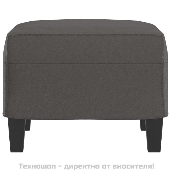 Табуретка, сива, 60x50x41 см, изкуствена кожа