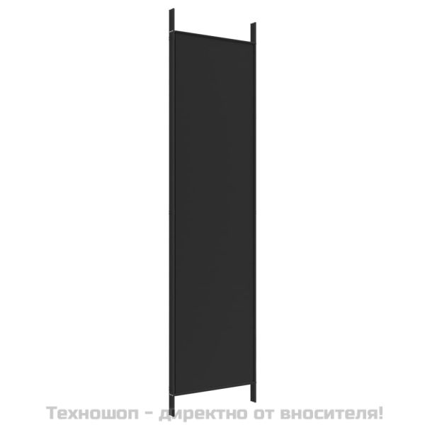 Параван за стая, 3 панела, черен, 150x200 см, плат