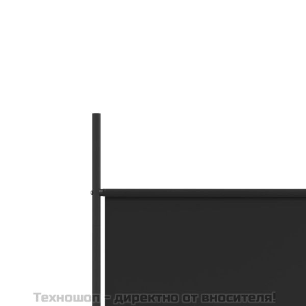 Параван за стая, 3 панела, черен, 150x200 см, плат