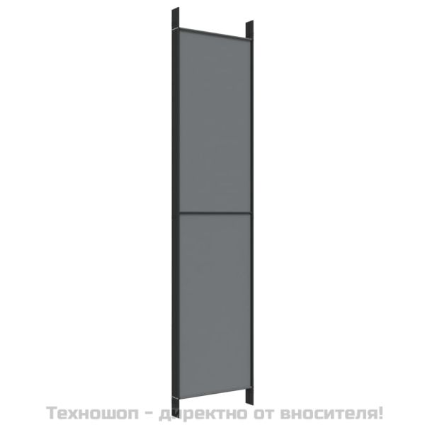 Параван за стая, 5 панела, антрацит, 250x220 cм, текстил