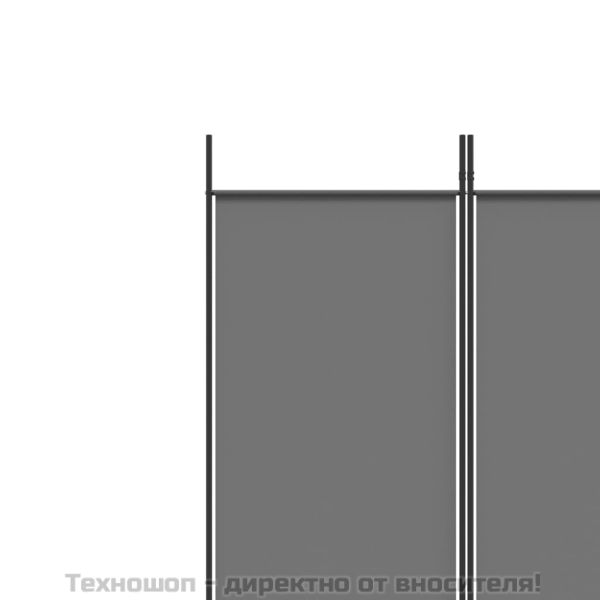 Параван за стая, 5 панела, антрацит, 250x220 cм, текстил
