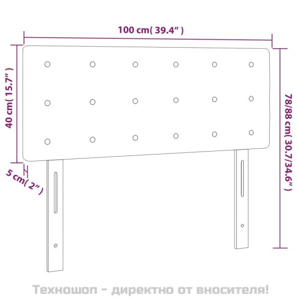 Горна табла за легло, черна, 100x5x78/88 см, изкуствена кожа