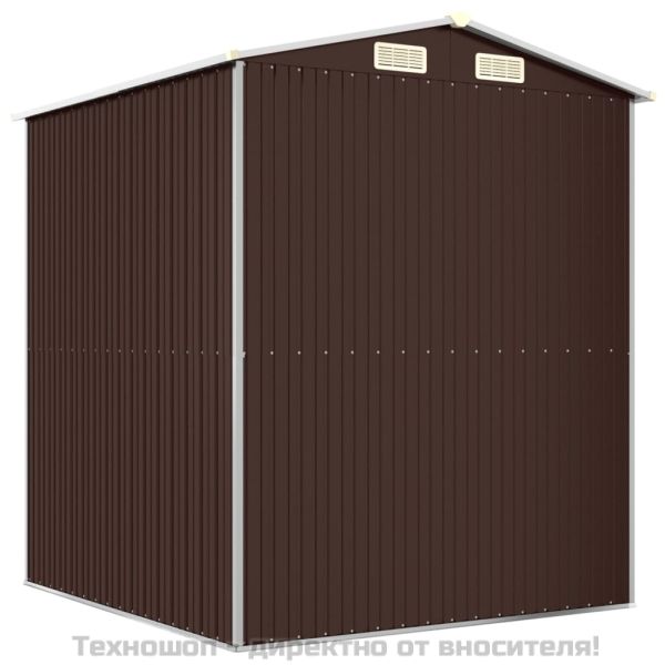 Градински навес тъмнокафяв 192x191x223 см поцинкована стомана