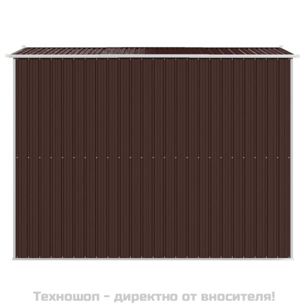 Градински навес тъмнокафяв 192x274x223 см поцинкована стомана