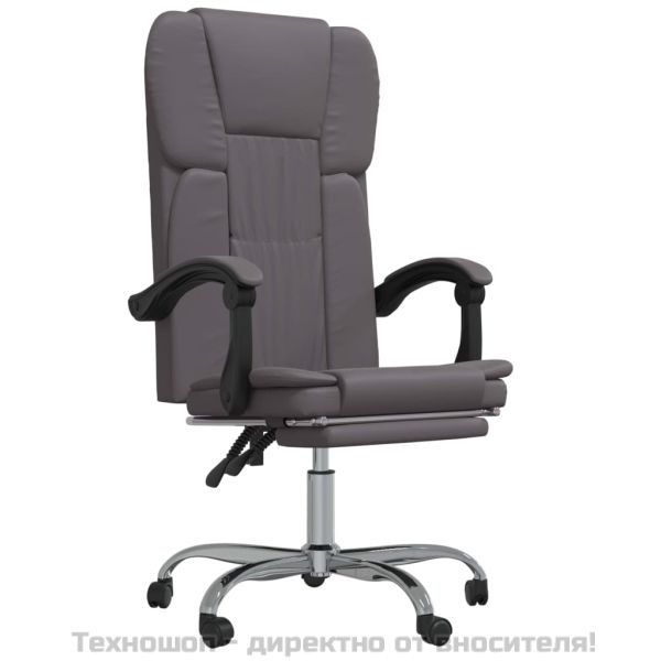Наклоняем офис стол, сив, изкуствена кожа