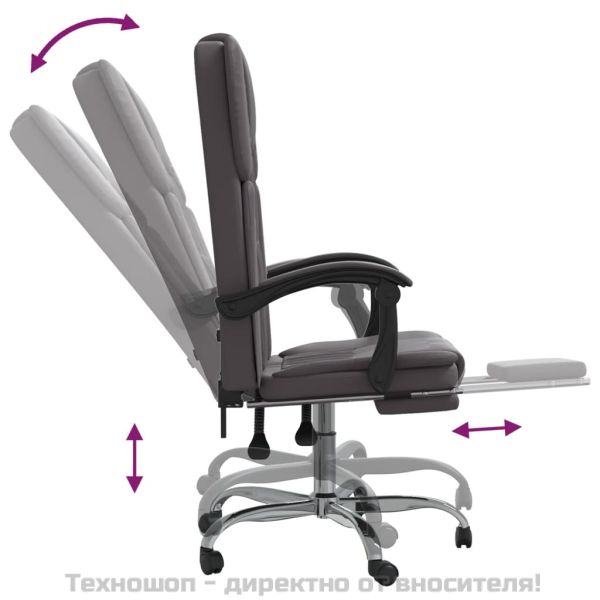 Наклоняем офис стол, сив, изкуствена кожа