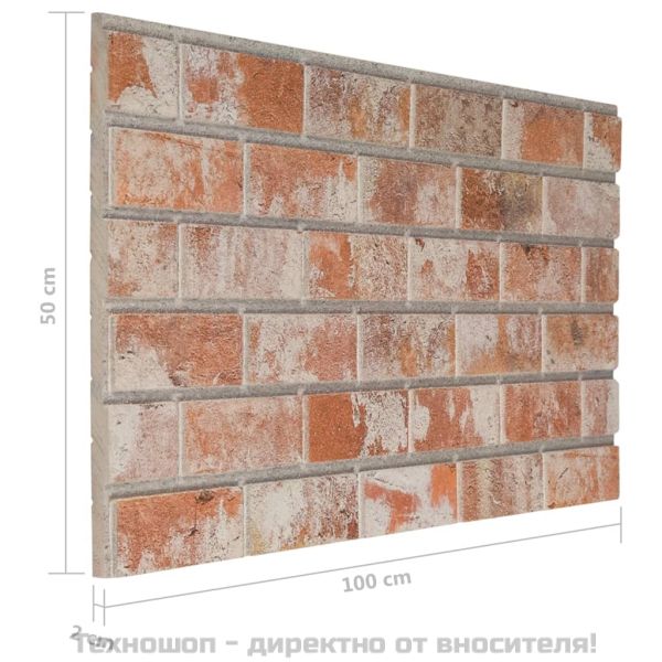 3D стенни панели, тухлен дизайн, червени, 10 бр, EPS