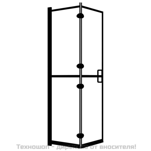 Сгъваем душ параван, ESG стъкло, 120x140 см, черен