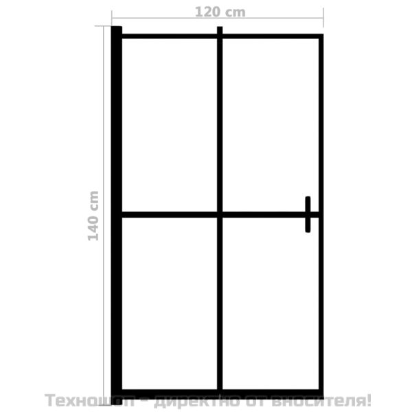 Сгъваем душ параван, ESG стъкло, 120x140 см, черен