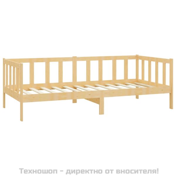 Дневно легло с матрак, 90x200 см, борово дърво масив