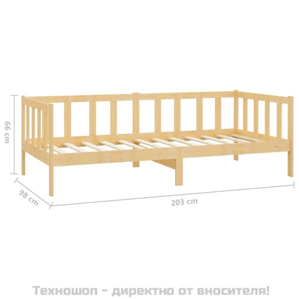 Дневно легло с матрак, 90x200 см, борово дърво масив