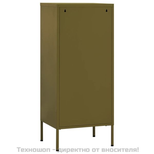 Шкаф за съхранение, маслиненозелен, 42,5x35x101,5 см, стомана