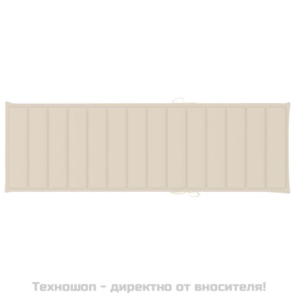 Шезлонг с кремава възглавница, импрегнирана борова дървесина