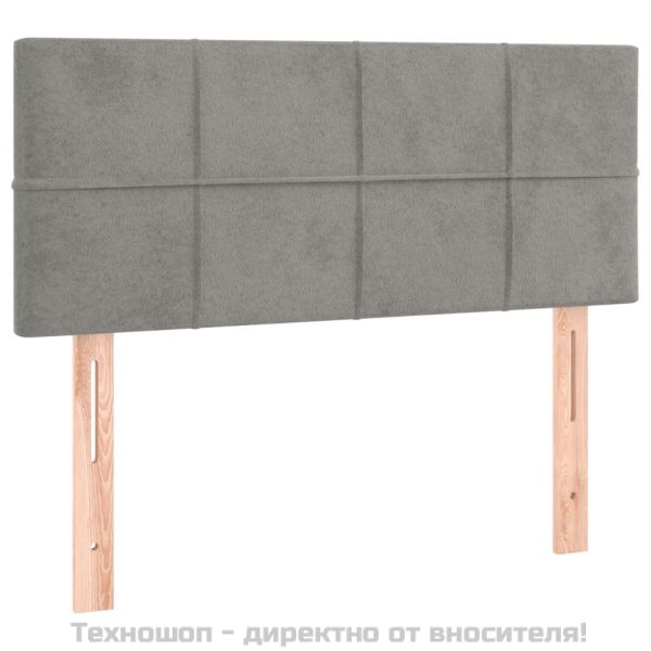 Горна табла за легло, светлосива, 80x5x78/88 см, кадифе