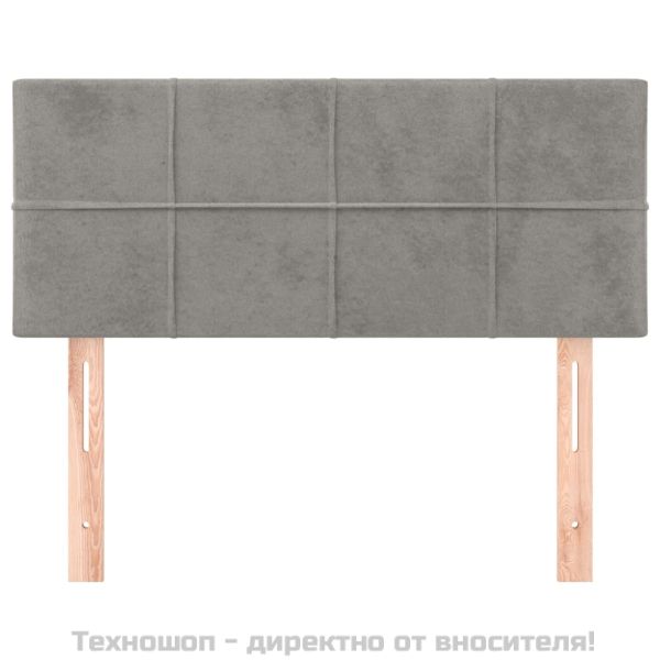 Горна табла за легло, светлосива, 80x5x78/88 см, кадифе
