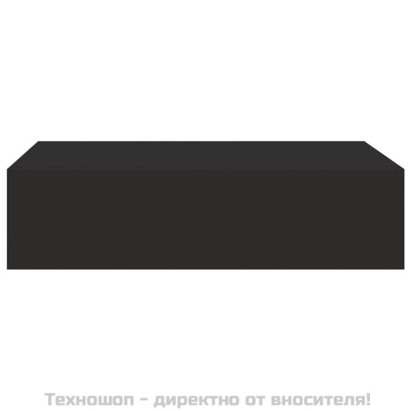 Стенни рафтове с чекмеджета, 2 бр, черни, 40x23,5x10 см, МДФ