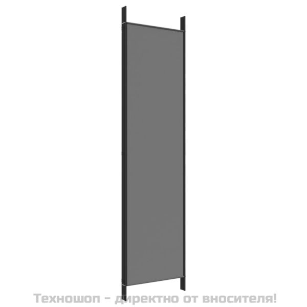 Параван за стая, 4 панела, антрацит, 200x200 cм, текстил