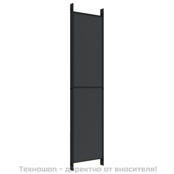 Параван за стая, 5 панела, черен, 250x220 см, текстил