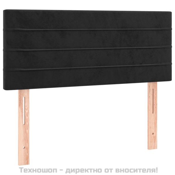 Горна табла за легло, черна, 80x5x78/88 см, кадифе