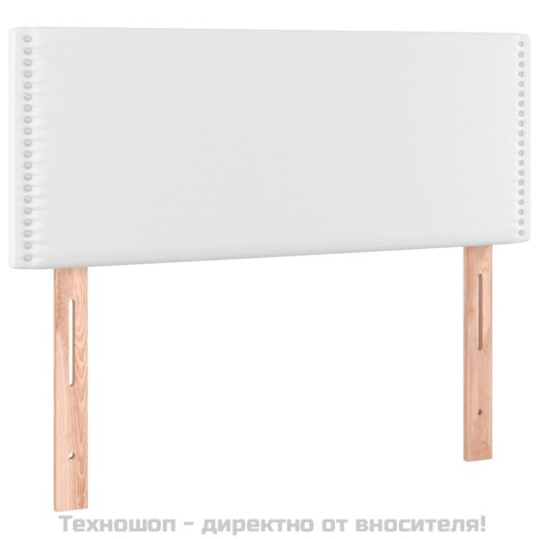 Горна табла за легло, бяла, 80x5x78/88 см, изкуствена кожа