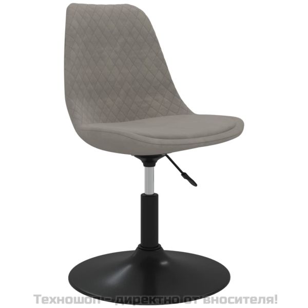 Въртящи се трапезни столове, 4 бр, светлосиви, кадифе