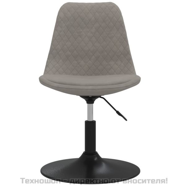 Въртящи се трапезни столове, 4 бр, светлосиви, кадифе