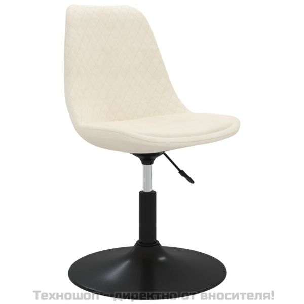 Въртящи се трапезни столове, 4 бр, кремави, кадифе