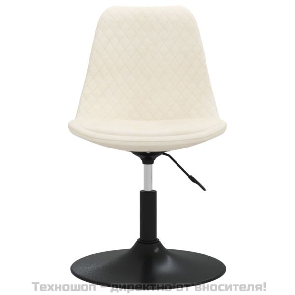 Въртящи се трапезни столове, 4 бр, кремави, кадифе