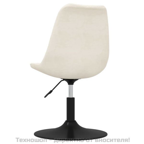 Въртящи се трапезни столове, 4 бр, кремави, кадифе