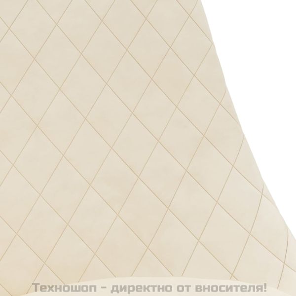 Въртящи се трапезни столове, 4 бр, кремави, кадифе