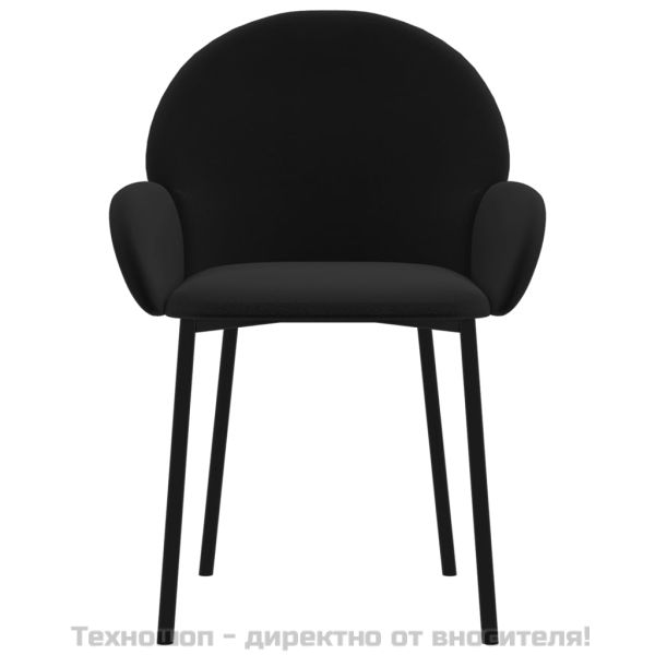 Трапезни столове, 2 бр, черни, кадифе