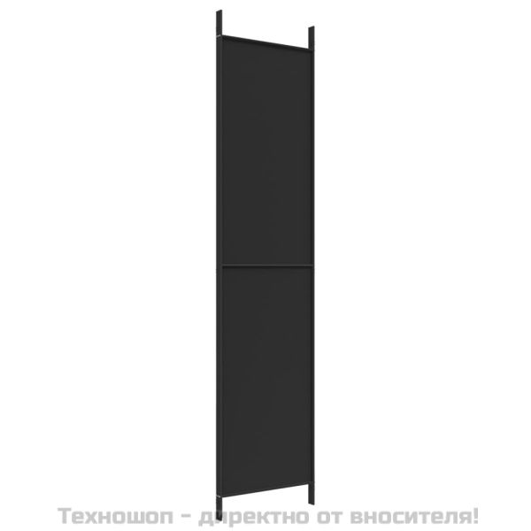 Параван за стая, 3 панела, черен, 150x220 см, плат