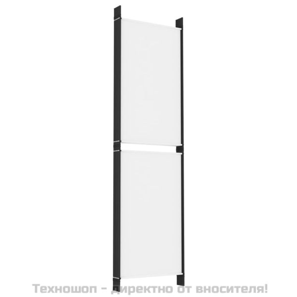 Параван за стая, 6 панела, бял, 300x180 см, текстил