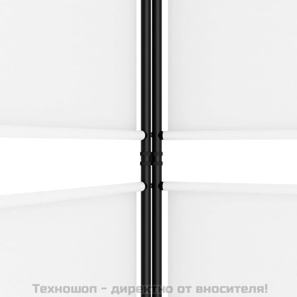 Параван за стая, 6 панела, бял, 300x180 см, текстил